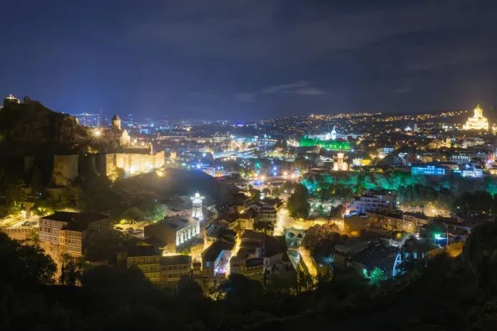Framed Print : Night view to Old town of Tbilisi, Georgia (country) Framed Print : Night view to Old town of Tbilisi, Georgia (country)