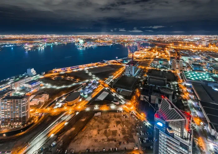 Framed Print : Night view of Osaka city from high elevation Framed Print : Night view of Osaka city from high elevation