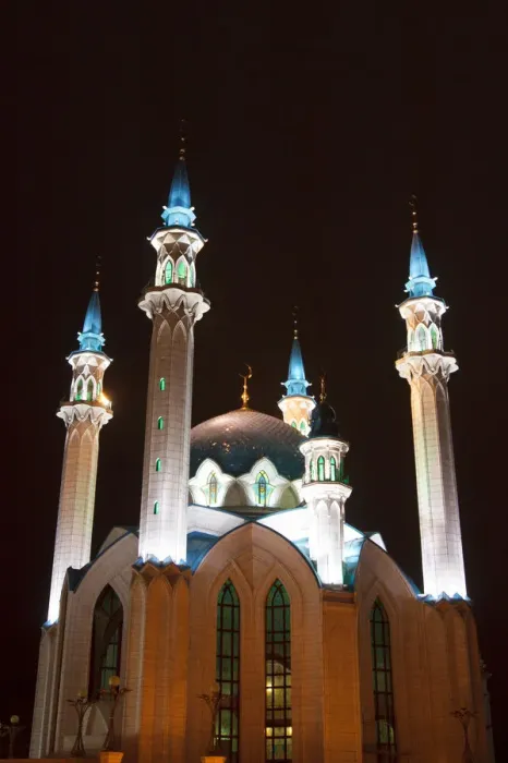 Framed Print : Night view of Qolsharif mosque