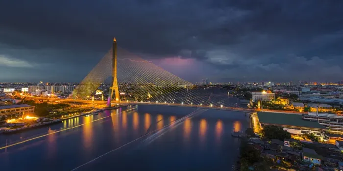 Framed Print : Night view of Rama VIII Bridge Framed Print : Night view of Rama VIII Bridge