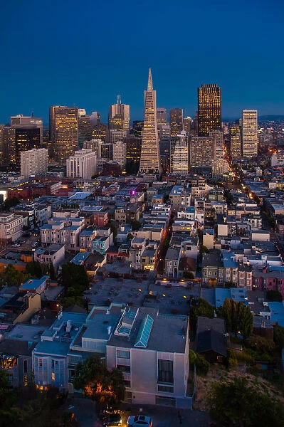 Night view of San Francisco business district