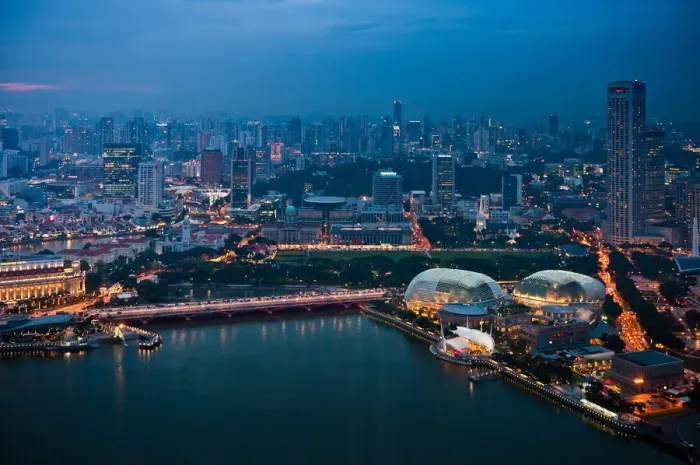 Framed Print : Night view of Singapore Framed Print : Night view of Singapore