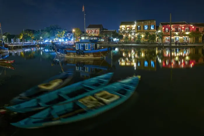 Framed Print : Night view of Thu Bon River Framed Print : Night view of Thu Bon River