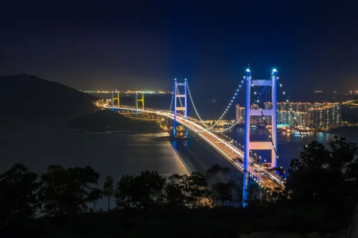 Framed Print : Night view of Tsingma bridge Framed Print : Night view of Tsingma bridge