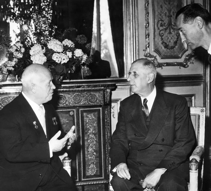 Framed Print : Nikita Khrushchev and Charles De Gaulle Framed Print : Nikita Khrushchev and Charles De Gaulle