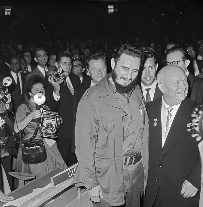 Framed Print : Nikita Khrushchev with Fidel Castro Framed Print : Nikita Khrushchev with Fidel Castro