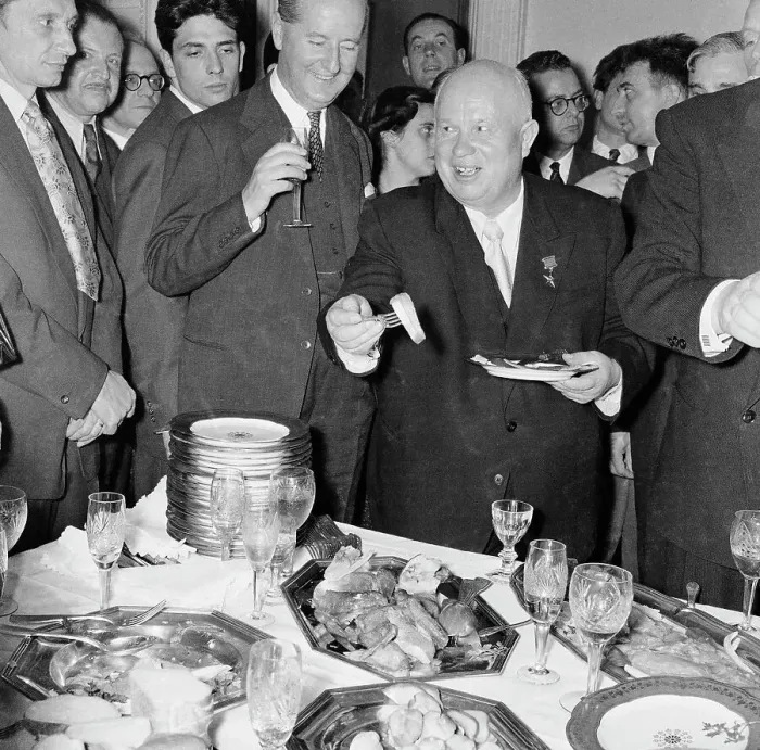 Framed Print : Nikita Khrushchev at French Embassy Framed Print : Nikita Khrushchev at French Embassy