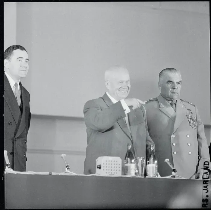 Framed Print : Nikita Khrushchev Pointing to Rodion Malinovsky