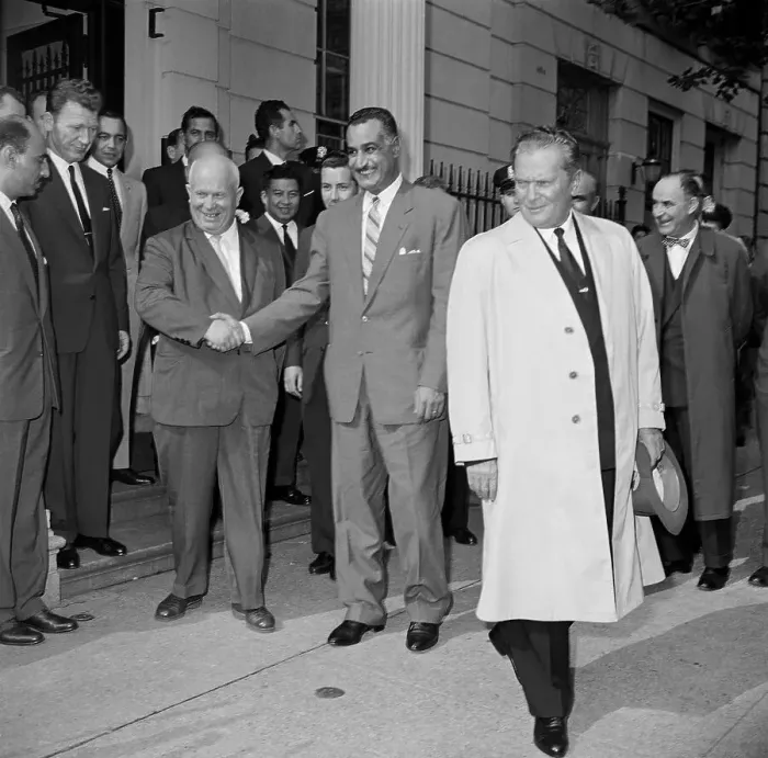 Framed Print : Nikita Khrushchev Shaking Hands with Gamal Abdul Nasser Framed Print : Nikita Khrushchev Shaking Hands with Gamal Abdul Nasser