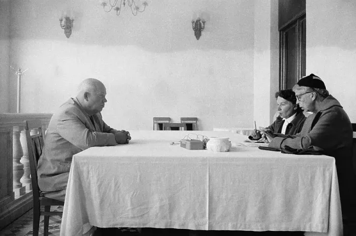 Framed Print : Nikita Khrushchev Speaking with Eleanor Roosevelt Framed Print : Nikita Khrushchev Speaking with Eleanor Roosevelt