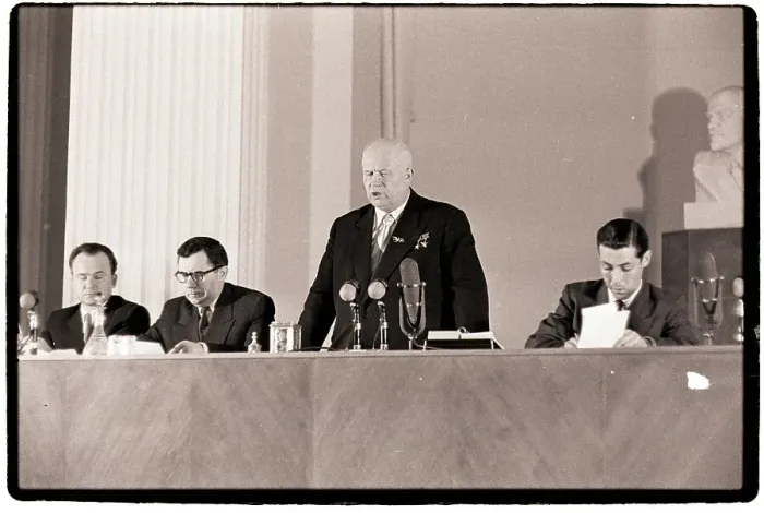 Framed Print : Nikita Khrushchev Talking to Press Framed Print : Nikita Khrushchev Talking to Press