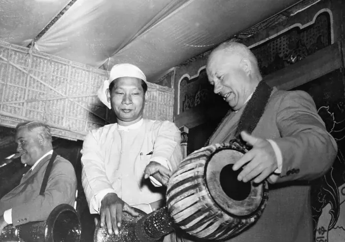 Framed Print : Nikita Khrushchev Trying to Drum Framed Print : Nikita Khrushchev Trying to Drum