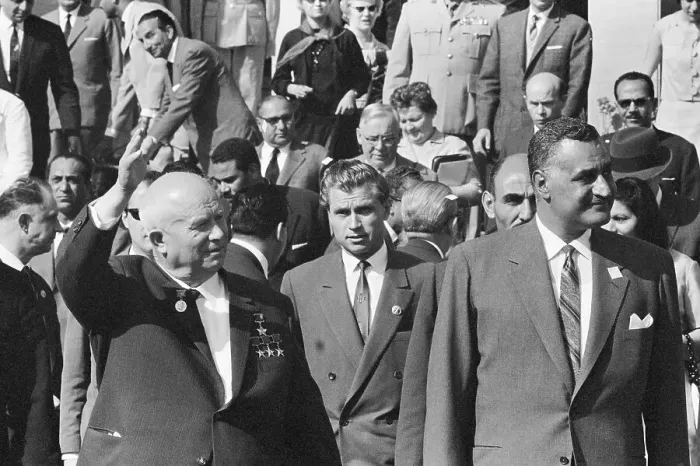 Framed Print : Nikita Krushchev and Gamal Nasser in Crowd Framed Print : Nikita Krushchev and Gamal Nasser in Crowd