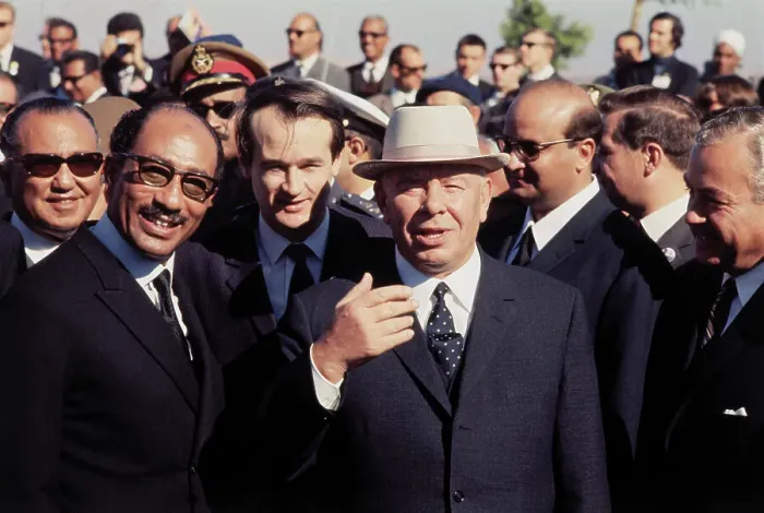 Framed Print : Nikolai Podgorny and Anwar Sadat at Ceremony Framed Print : Nikolai Podgorny and Anwar Sadat at Ceremony