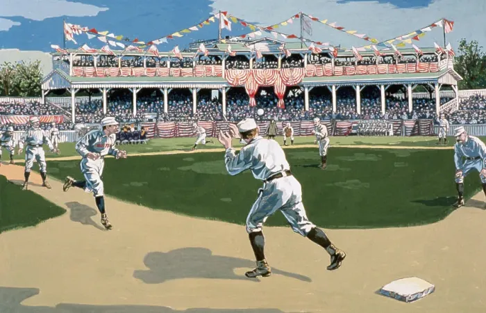 Framed Print : Nineteenth-Century Illustration of a Double Play in Baseball Framed Print : Nineteenth-Century Illustration of a Double Play in Baseball