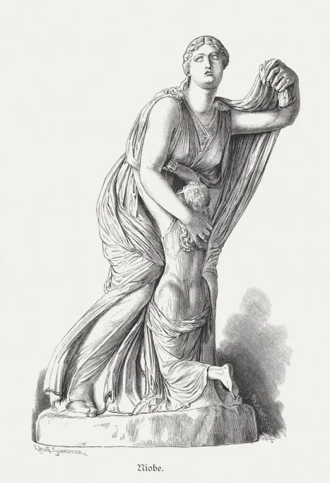 Framed Print : Niobe Mother with Youngest Daughter, Greek mythology, published 1879 Framed Print : Niobe Mother with Youngest Daughter, Greek mythology, published 1879