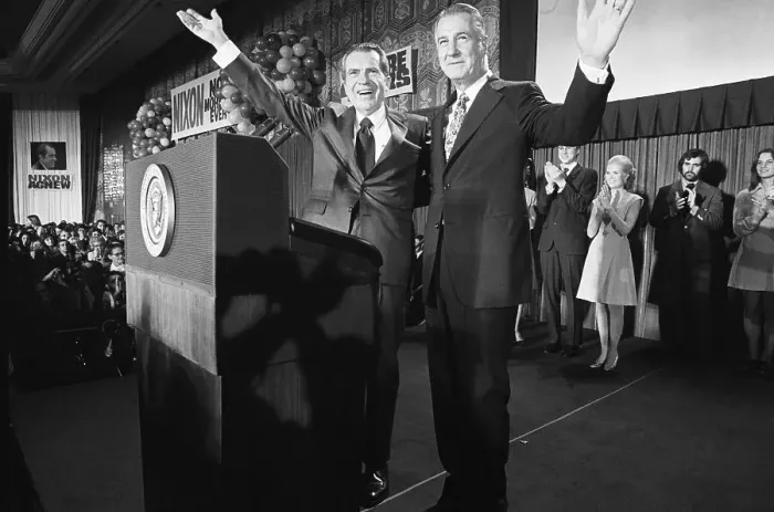 Framed Print : Nixon and Agnew After Winning Reelection Framed Print : Nixon and Agnew After Winning Reelection