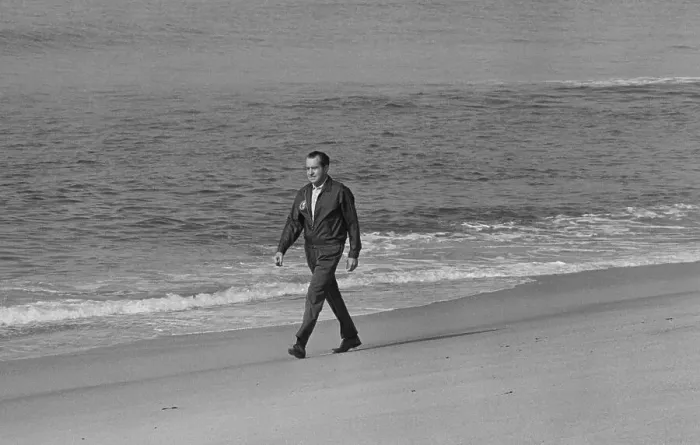 Framed Print : Nixon On The Beach, 1 / 9 / 1971 Framed Print : Nixon On The Beach, 1 / 9 / 1971