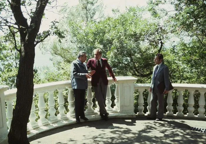 Framed Print : Nixon And Brezhnev At Black Sea Resort