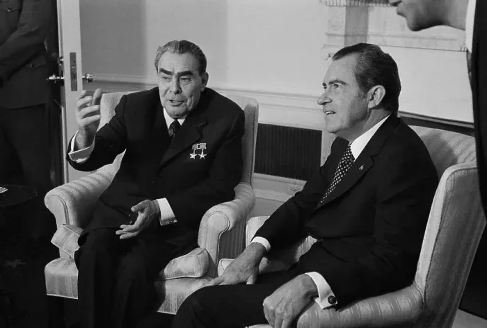 Framed Print : Nixon And Brezhnev Seated Framed Print : Nixon And Brezhnev Seated