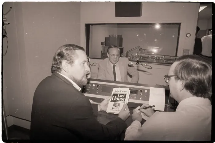 Framed Print : Nixon Counsel John Dean with a Reporter Framed Print : Nixon Counsel John Dean with a Reporter