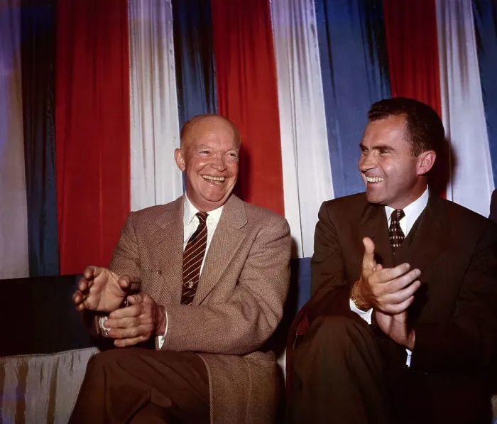 Framed Print : Nixon and Eisenhower on Campaign Kickoff Framed Print : Nixon and Eisenhower on Campaign Kickoff