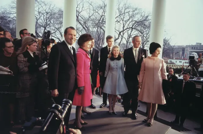 Framed Print : Nixon Family with Lyndon Johnson at White House Framed Print : Nixon Family with Lyndon Johnson at White House