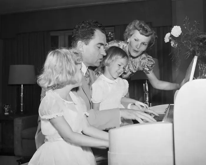 Framed Print : Nixon Family Singing and Playing Piano Framed Print : Nixon Family Singing and Playing Piano