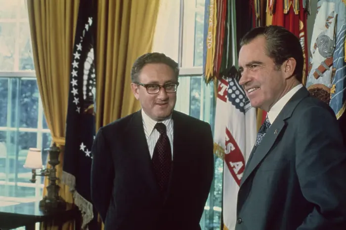 Framed Print : Nixon and Kissinger Talk About Nobel Peace Prize Framed Print : Nixon and Kissinger Talk About Nobel Peace Prize