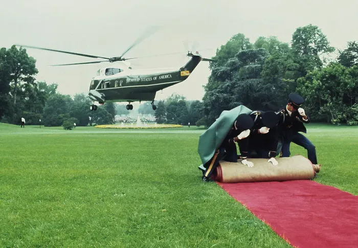 Framed Print : Nixon Leaving In Helicopter Framed Print : Nixon Leaving In Helicopter