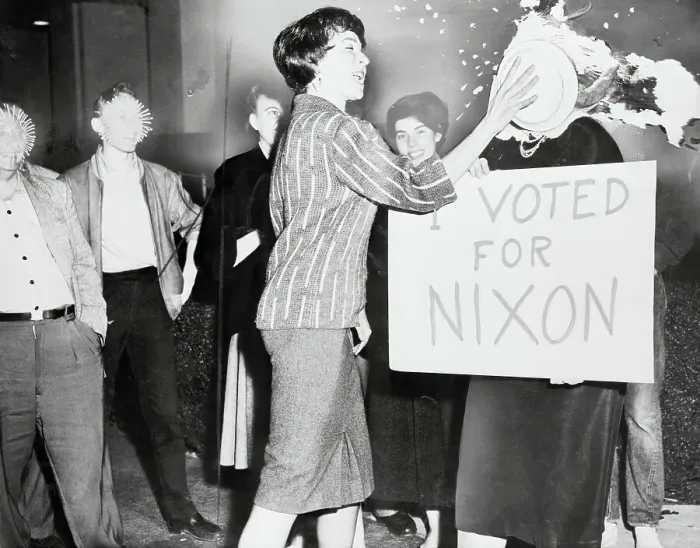 Framed Print : Nixon Loser Gets a Pie in the Face Framed Print : Nixon Loser Gets a Pie in the Face