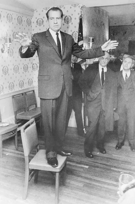 Framed Print : Nixon Standing on Chair Framed Print : Nixon Standing on Chair
