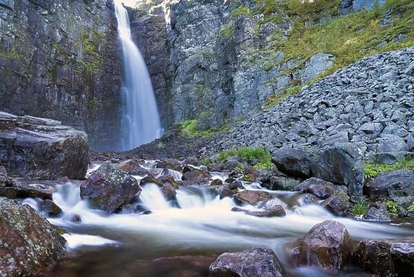 Njupeskar, the highest waterfall in Sweden, Fulufjallet National Park, Dalarnas lan, Dalarna County, Sweden