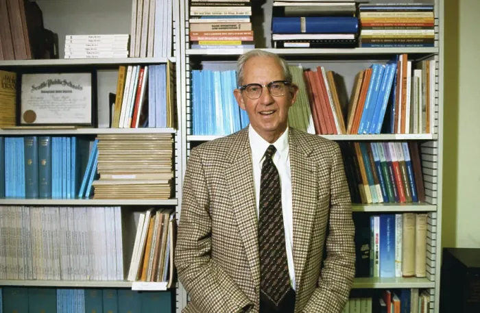 Framed Print : Nobel Prize Winner George Stigler Posing in Library Framed Print : Nobel Prize Winner George Stigler Posing in Library
