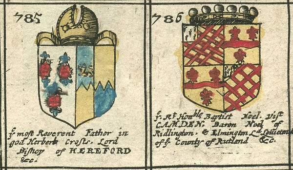 Noel and Croft coat of arms 17th century