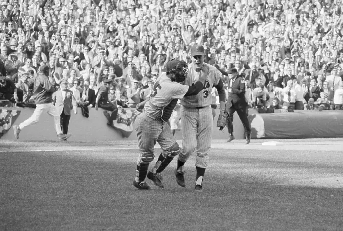Framed Print : Nolan Ryan Being Congratulated by Catcher Framed Print : Nolan Ryan Being Congratulated by Catcher