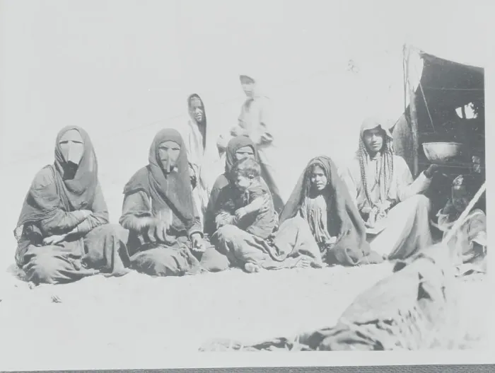Framed Print : Nomadic Family Posing Outside Their Tent Framed Print : Nomadic Family Posing Outside Their Tent