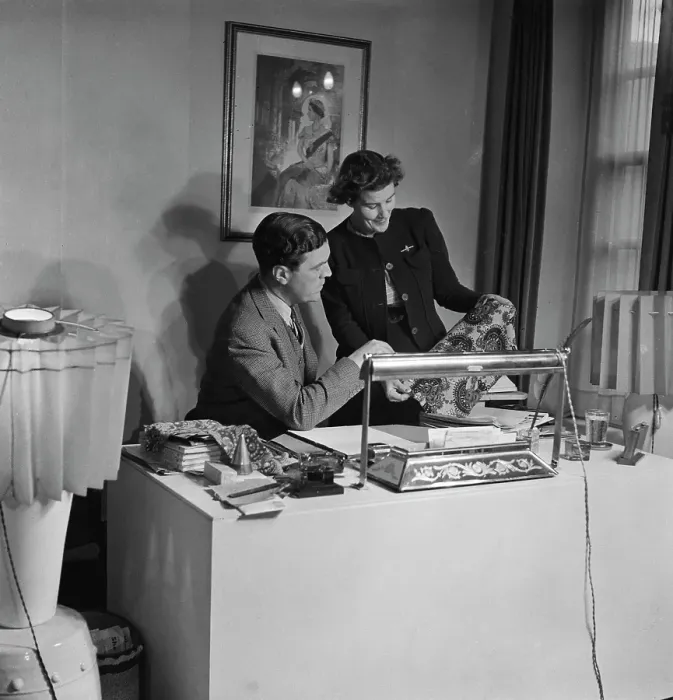 Framed Print : Norman Hartnell At Work Framed Print : Norman Hartnell At Work