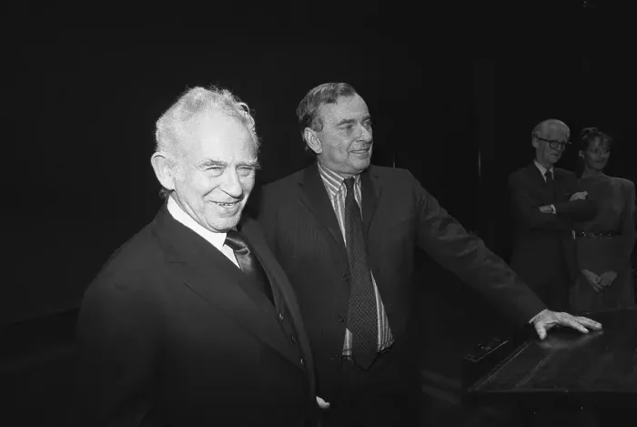 Framed Print : Norman Mailer and Gore Vidal Smiling Framed Print : Norman Mailer and Gore Vidal Smiling