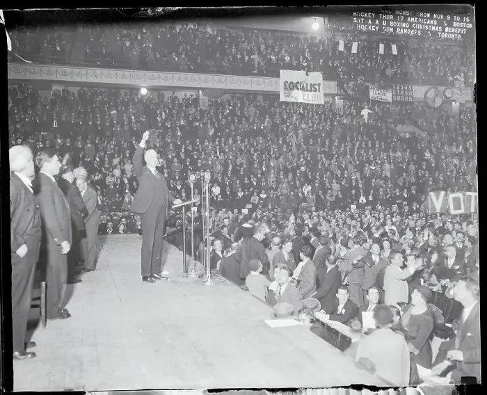 Framed Print : Norman Thomas Speaking to Packed Garden Framed Print : Norman Thomas Speaking to Packed Garden