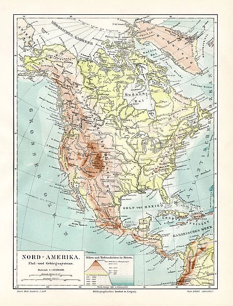 North America geological map 1895