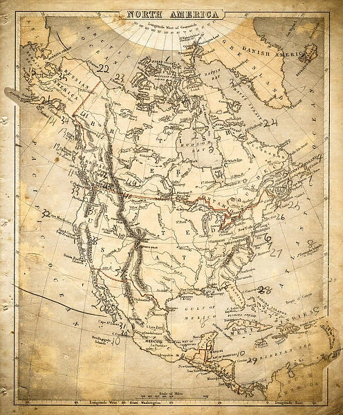 North America map of 1869