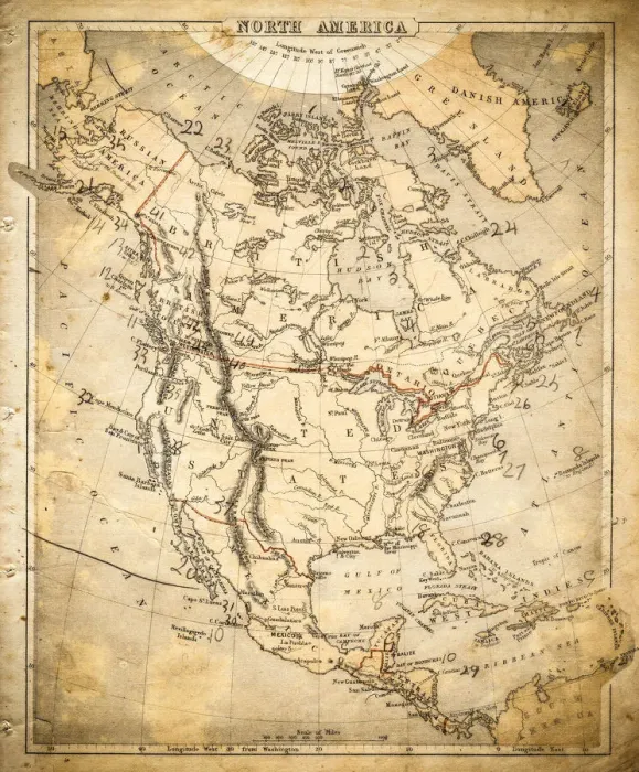 Framed Print : North America map of 1869 Framed Print : North America map of 1869