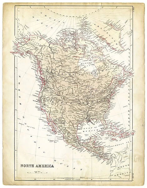 North America map 1878