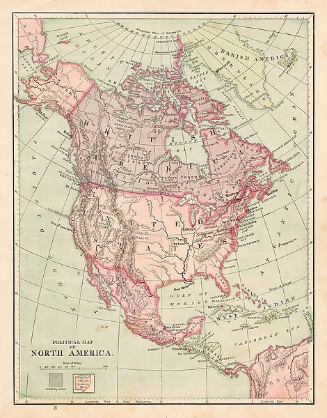 North America map 1881