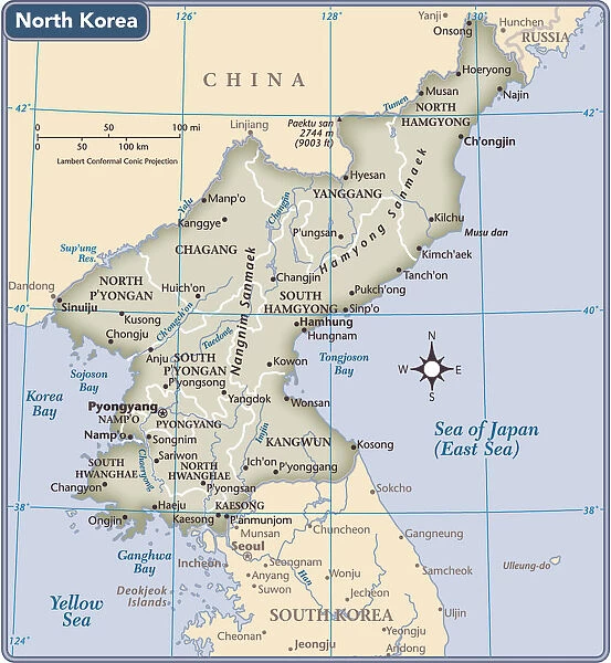 North Korea country map