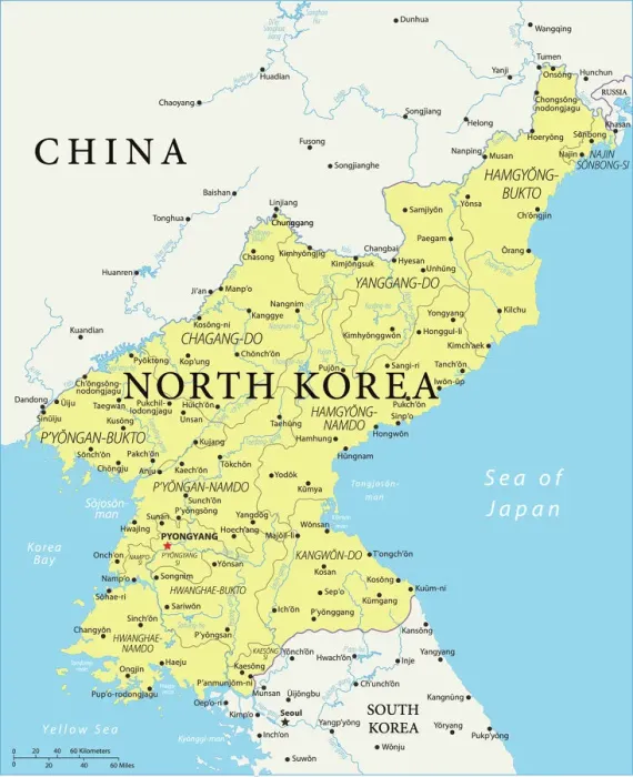 Framed Print : North Korea Reference Map Framed Print : North Korea Reference Map