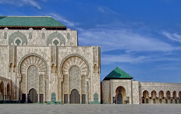 North side of the square of the Mosque of Hassan II in Casablanca, Morocco