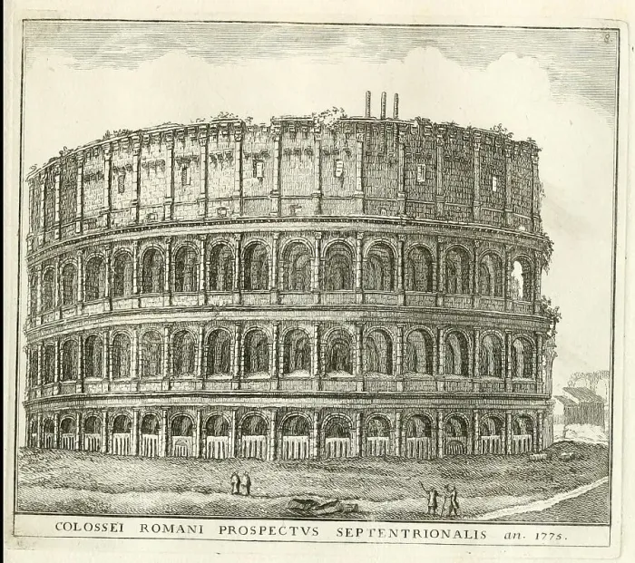 Framed Print : North view of the Colosseum, historical Rome, Italy, digital reproduction of an original 17th century artwork, original date unknown Framed Print : North view of the Colosseum, historical Rome, Italy, digital reproduction of an original 17th century artwork, original date unknown