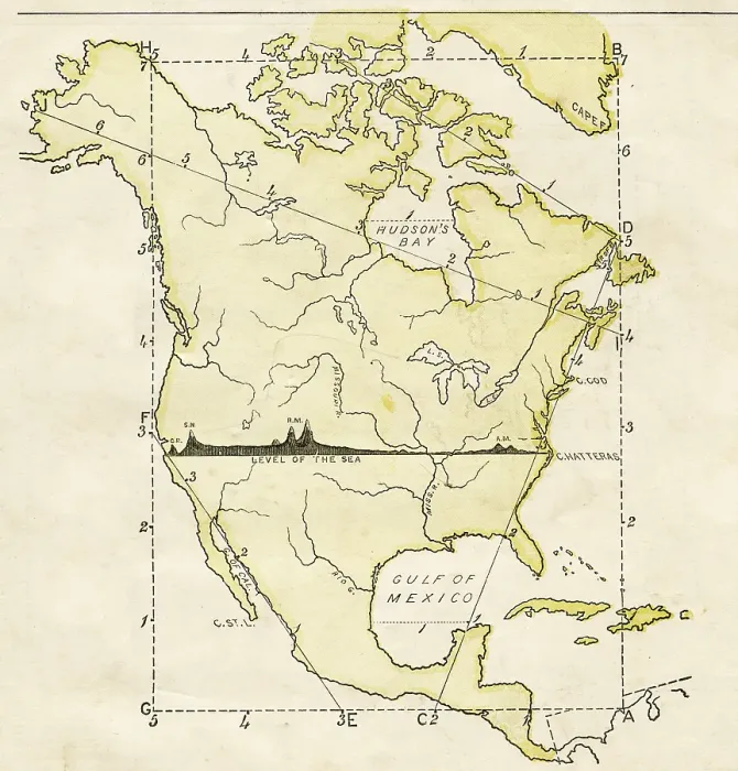 Framed Print : Northamerica map 1876 Framed Print : Northamerica map 1876